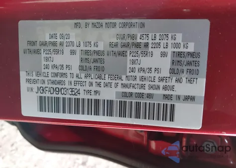 2021 Mazda Cx-5 Grand Touring from USA, damaged, VIN JM3KFADM9M0313524